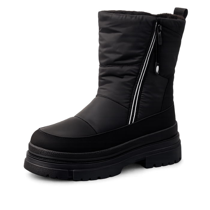 Botas Mujer Impermeables con Chiporro Negro Plataforma